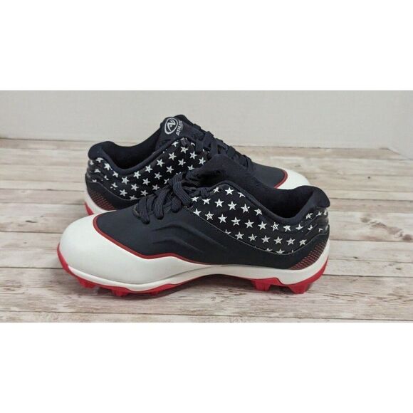 Athletic Works Unisex Kids Size 13 Black Low Top Lace Up Baseball Cleats - Picture 1 of 9